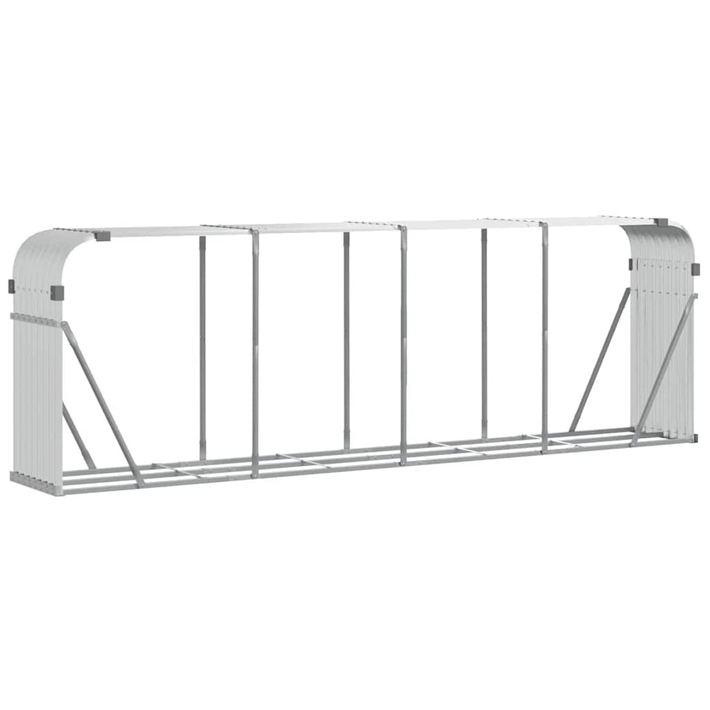 Kaminholzregal Silber Verzinkt 300 cm