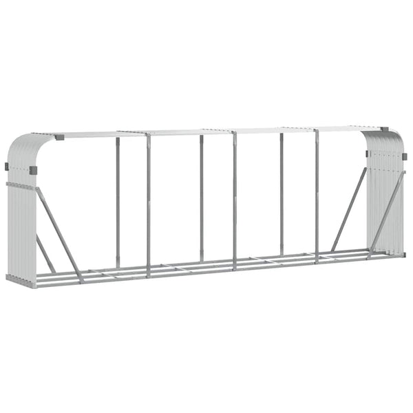 Kaminholzregal Silber Verzinkt 300 cm