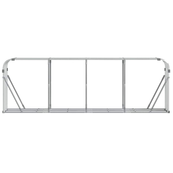 Kaminholzregal Silber Verzinkt 300 cm