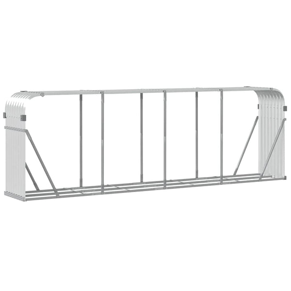 Kaminholzregal Silber Verzinkt 300 cm