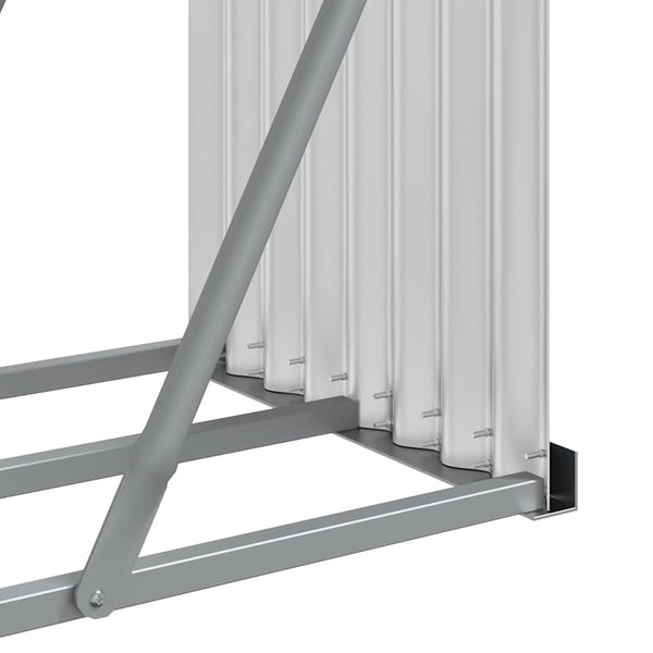 Kaminholzregal Silber Verzinkt 300 cm