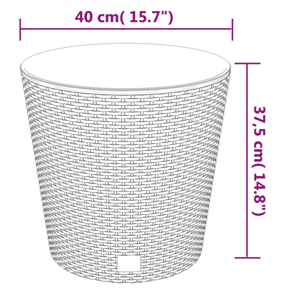 Anthrazit Pflanzkübel mit Einsatz, 35/37,5 L