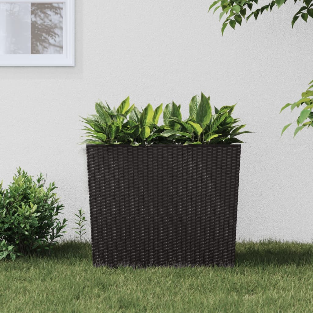 Brauner Rattan Pflanzkübel mit Einsatz