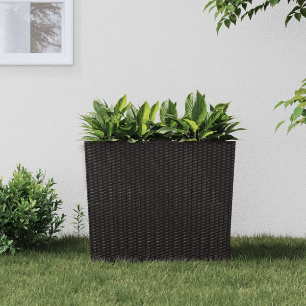 Brauner Rattan Pflanzkübel mit Einsatz
