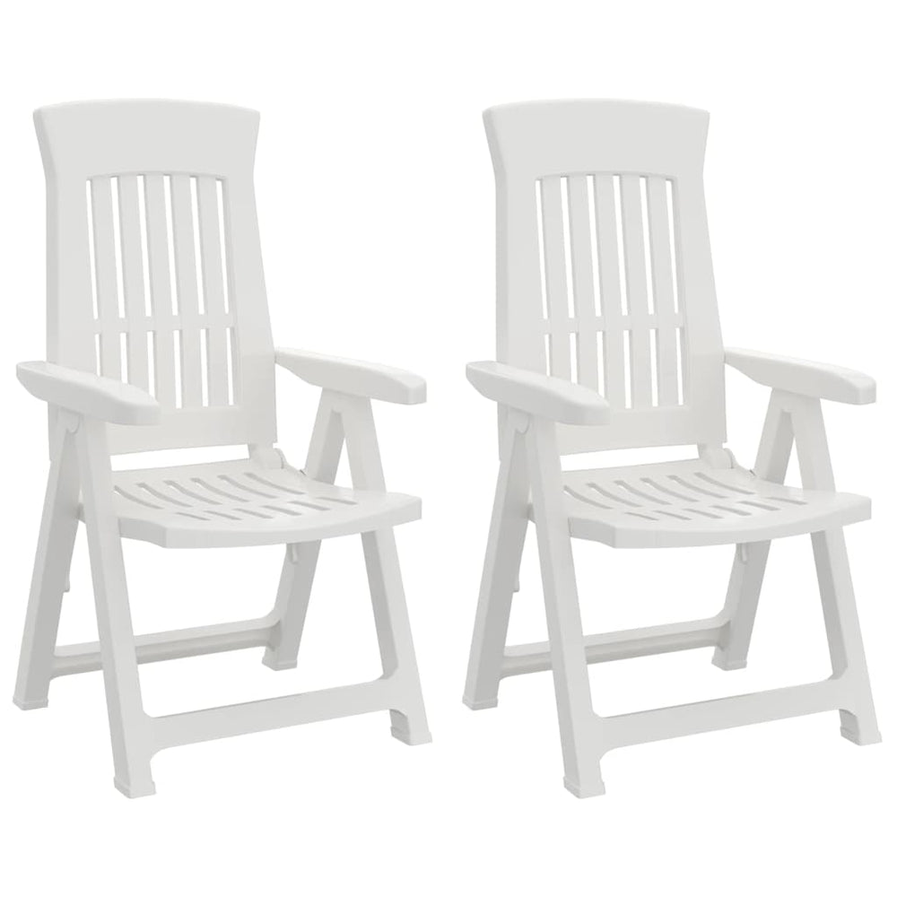 Verstellbare Gartenstühle, 2er-Set, Weiß
