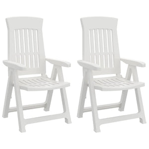 Verstellbare Gartenstühle, 2er-Set, Weiß