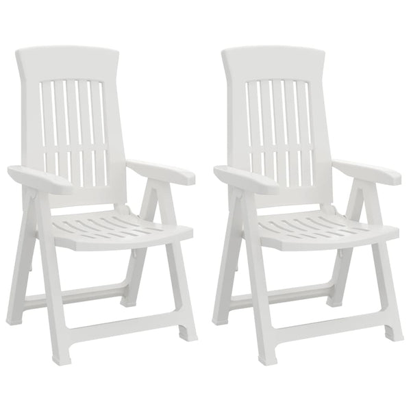 Verstellbare Gartenstühle, 2er-Set, Weiß