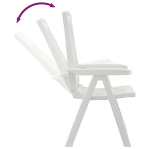 Verstellbare Gartenstühle, 2er-Set, Weiß