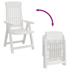 Verstellbare Gartenstühle, 2er-Set, Weiß