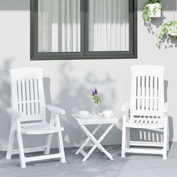 Verstellbare Gartenstühle, 2er-Set, Weiß
