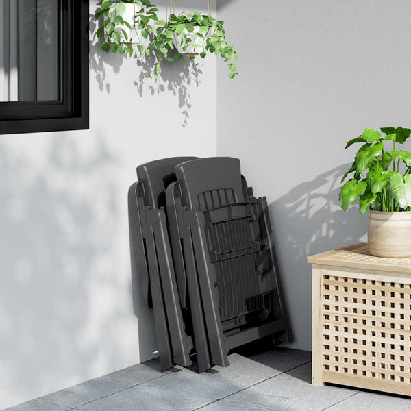 Verstellbare Gartenstühle 2er Set Anthrazit