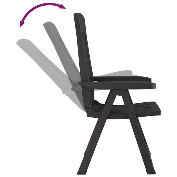Verstellbare Gartenstühle 2er Set Anthrazit