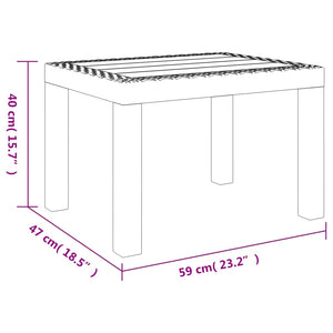 Gartentisch Anthrazit 59x47 cm PP
