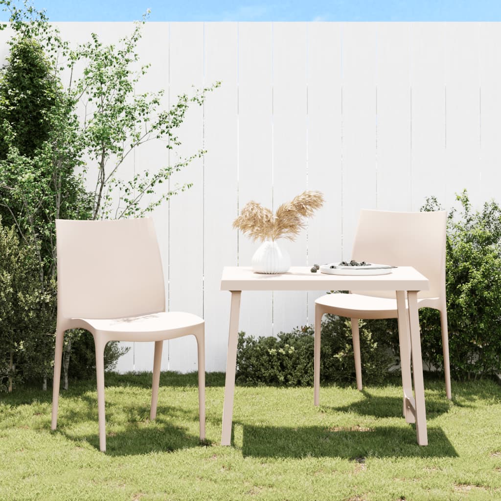 Gartenstühle 2er Set Creme Polypropylen