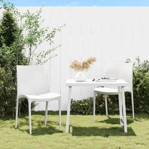 Gartenstühle 2er Set Weiß Polypropylen