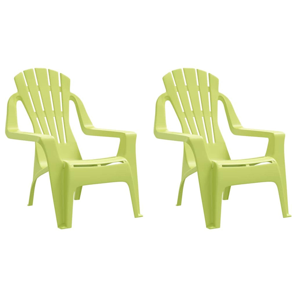 Grüne Gartenstühle für Kinder, 2er Set
