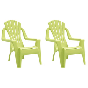 Grüne Gartenstühle für Kinder, 2er Set