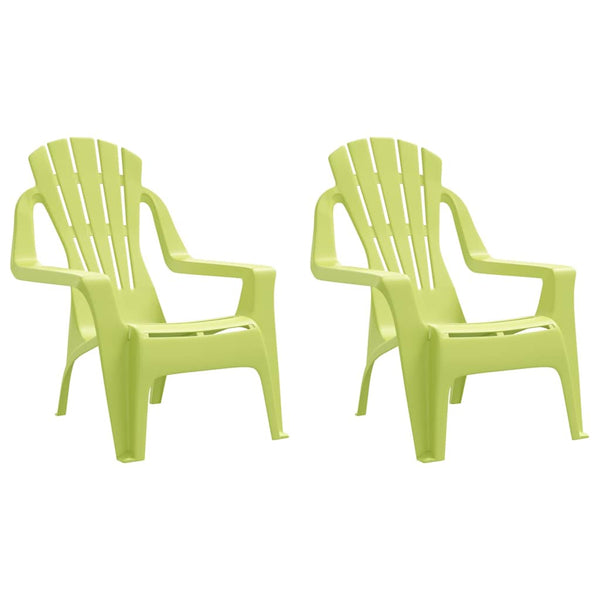 Grüne Gartenstühle für Kinder, 2er Set