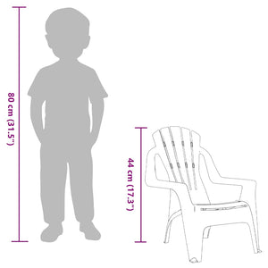 Grüne Gartenstühle für Kinder, 2er Set