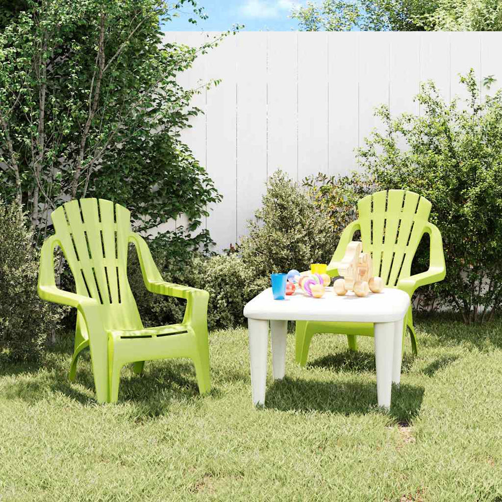 Grüne Gartenstühle für Kinder, 2er Set