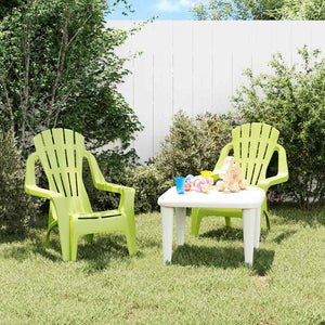 Grüne Gartenstühle für Kinder, 2er Set