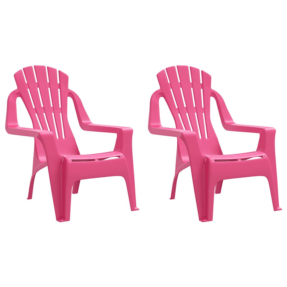 Kinder Gartenstühle 2er Set Rosa Holzoptik