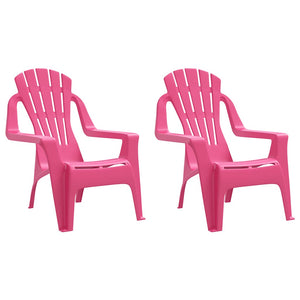Kinder Gartenstühle 2er Set Rosa Holzoptik