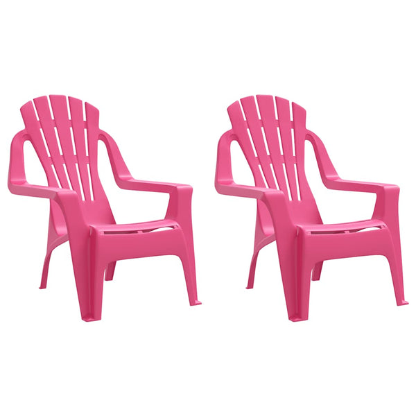 Kinder Gartenstühle 2er Set Rosa Holzoptik