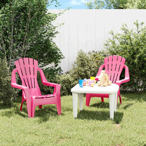 Kinder Gartenstühle 2er Set Rosa Holzoptik