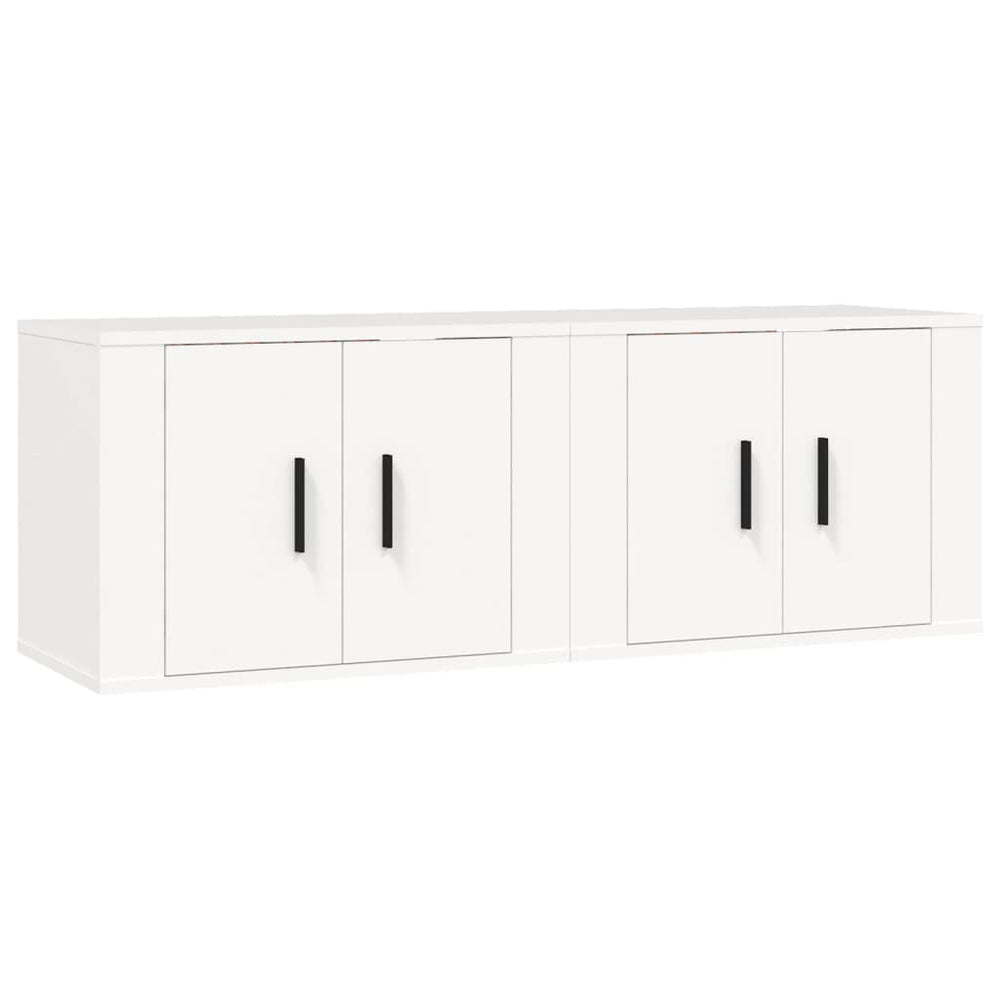 Weiße TV-Wandschränke, 2er-Set, 57 cm