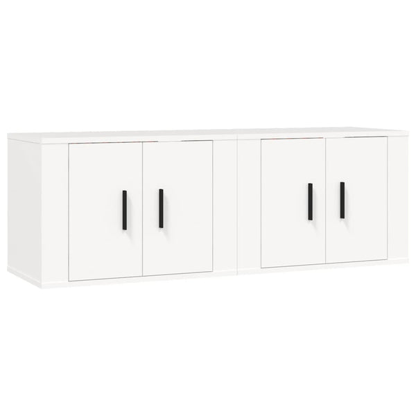 Weiße TV-Wandschränke, 2er-Set, 57 cm