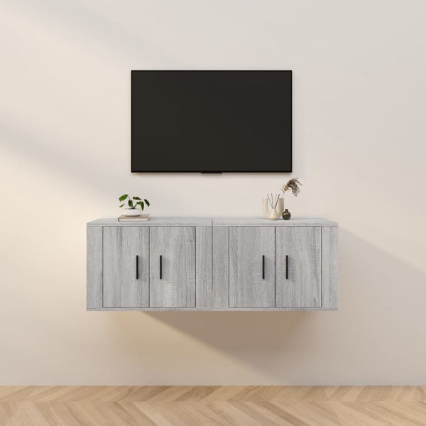TV-Wandschränke Grau Sonoma 2er-Set