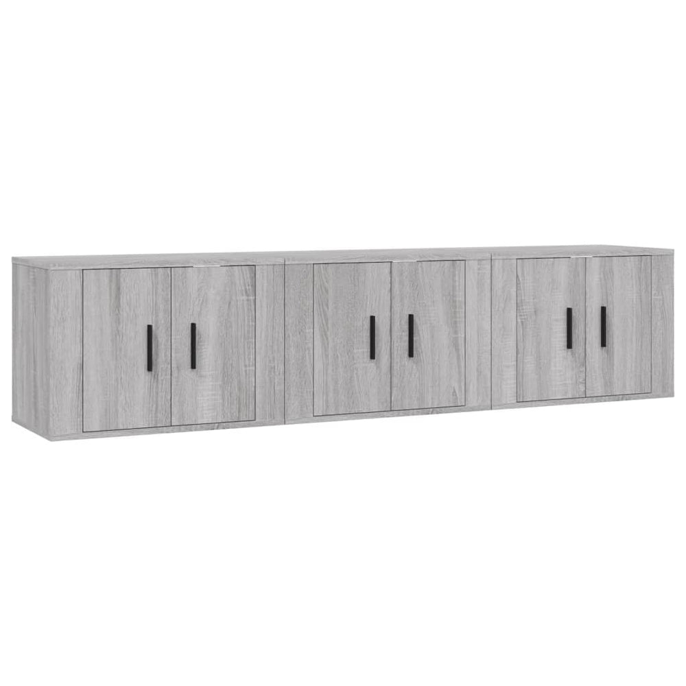 vidaXL Meubles TV muraux 3 pcs Gris Sonoma 57x34,5x40 cm