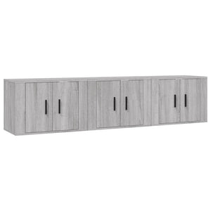 TV-Wandschränke 3er Set, Grau Sonoma 57x34,5x40 cm