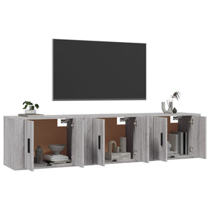 TV-Wandschränke 3er Set, Grau Sonoma 57x34,5x40 cm