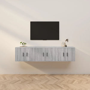 TV-Wandschränke 3er Set, Grau Sonoma 57x34,5x40 cm