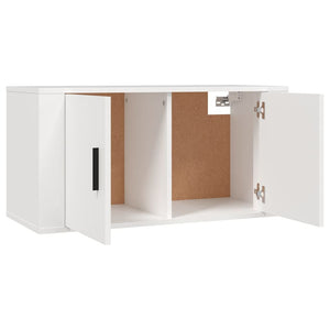 Weiße TV-Wandschränke, 2er-Set – 80 cm