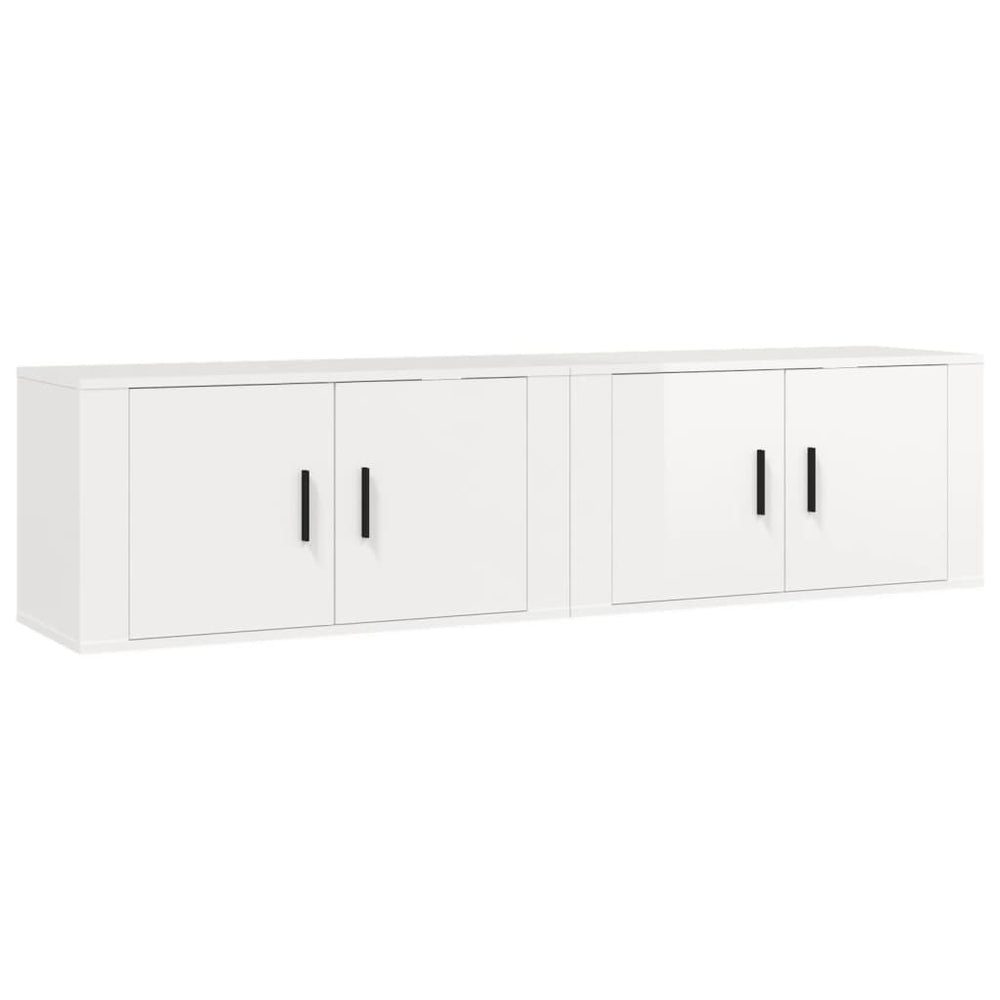 TV-Wandschränke, Hochglanz Weiß, 2er Set