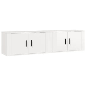 TV-Wandschränke, Hochglanz Weiß, 2er Set