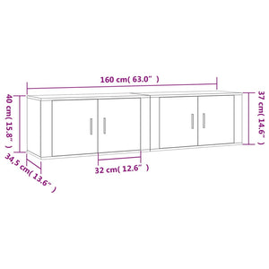 TV-Wandschränke Sonoma Eiche, 2er-Set