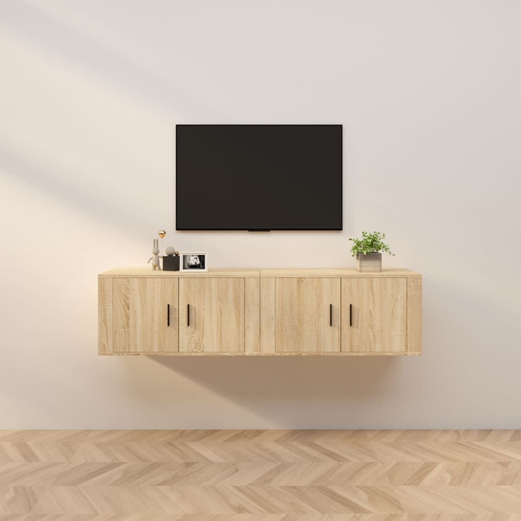 TV-Wandschränke Sonoma Eiche, 2er-Set