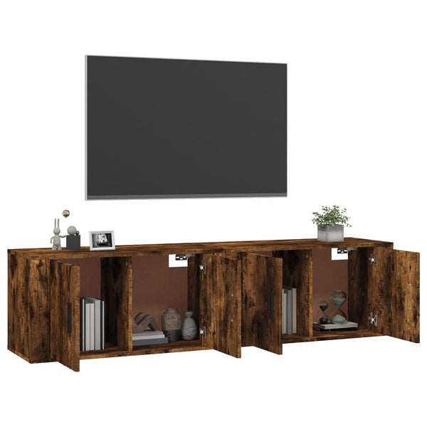TV-Wandschränke 2er Set Räuchereiche 80cm
