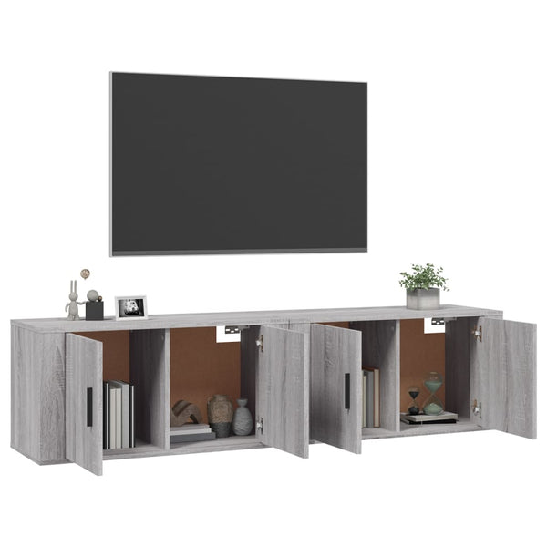 TV-Wandschränke Grau Sonoma 80 cm, 2er-Set