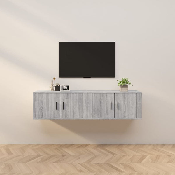 TV-Wandschränke Grau Sonoma 80 cm, 2er-Set