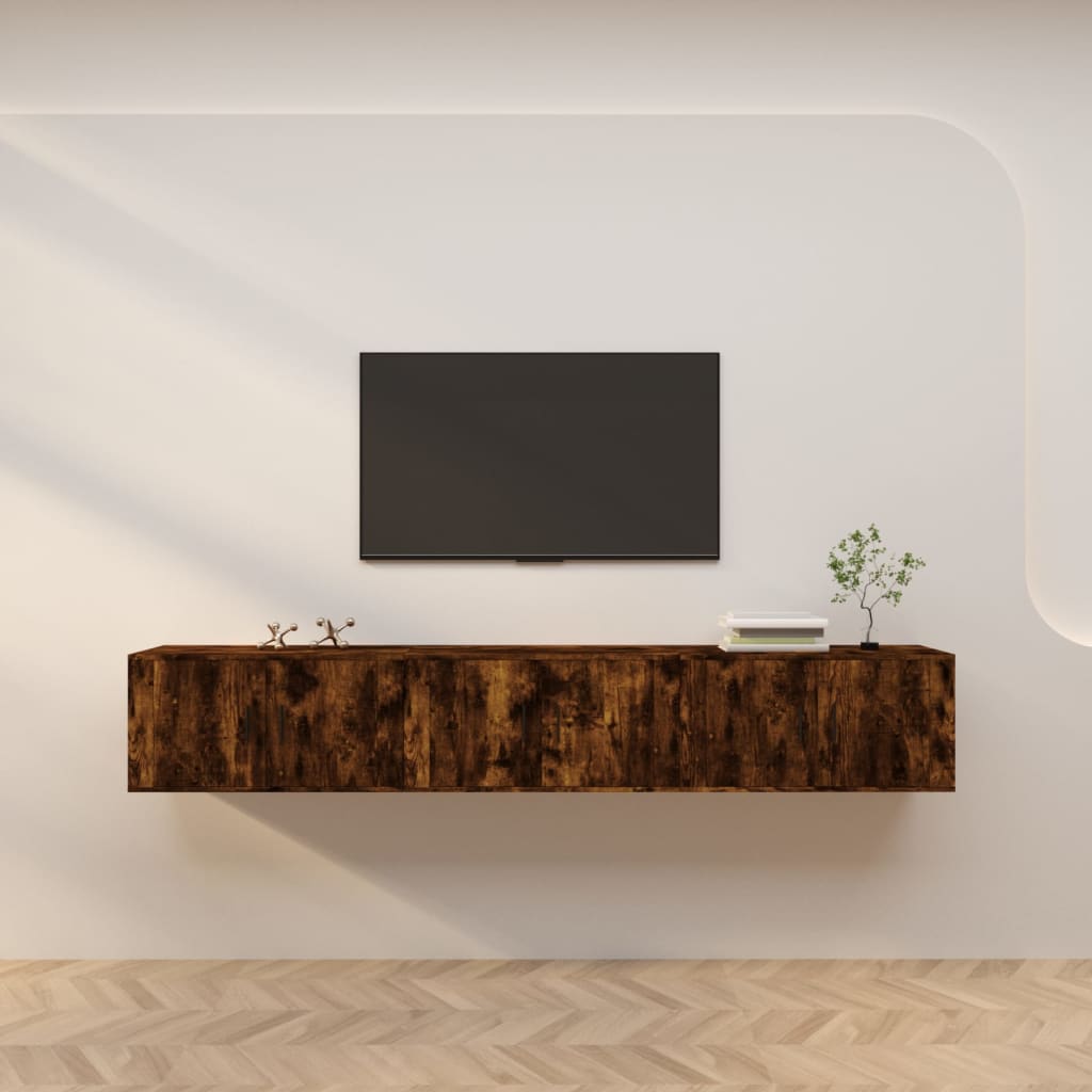 TV-Wandschränke 3er Set Räuchereiche 80cm