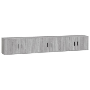 TV-Wandschränke 3er Set Grau Sonoma 80cm