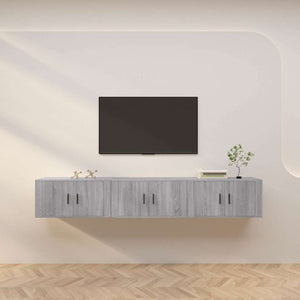 TV-Wandschränke 3er Set Grau Sonoma 80cm