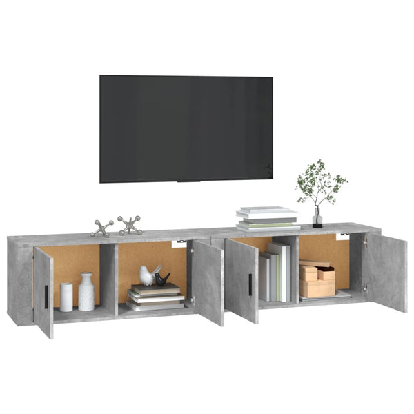 TV-Wandschränke, Betongrau, 2er-Set