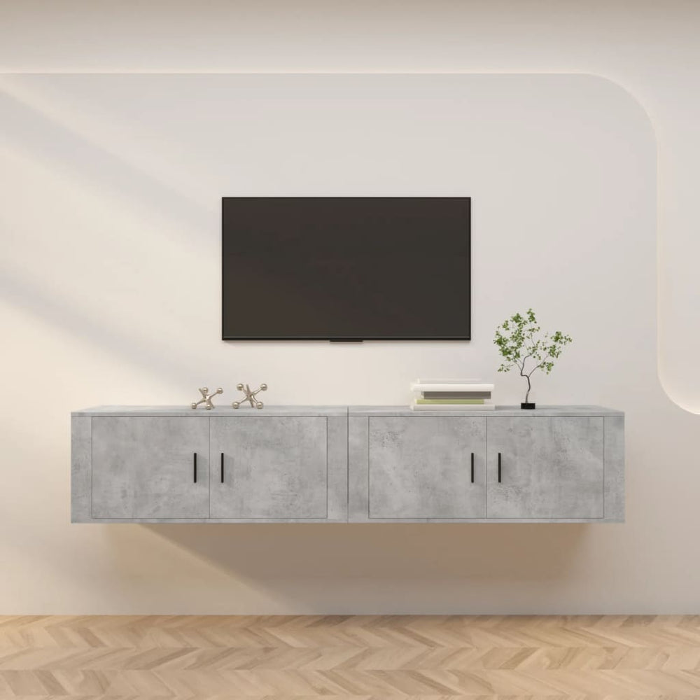 TV-Wandschränke, Betongrau, 2er-Set