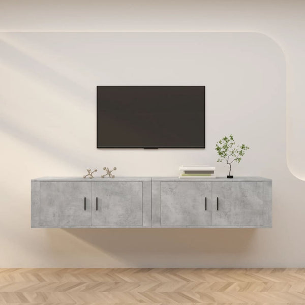 TV-Wandschränke, Betongrau, 2er-Set